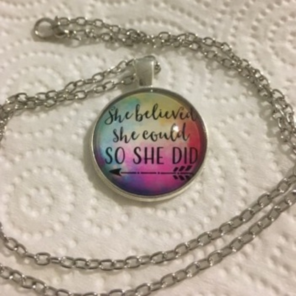 Colorful, vibrant inspirational necklace, NWOT